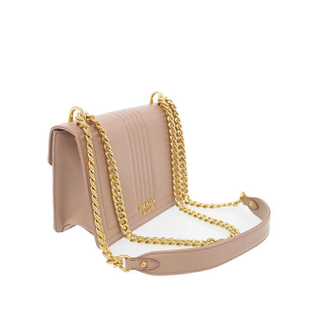 Prada Lock Flap leather crossbody Chain bag pink - Picture 2 of 9